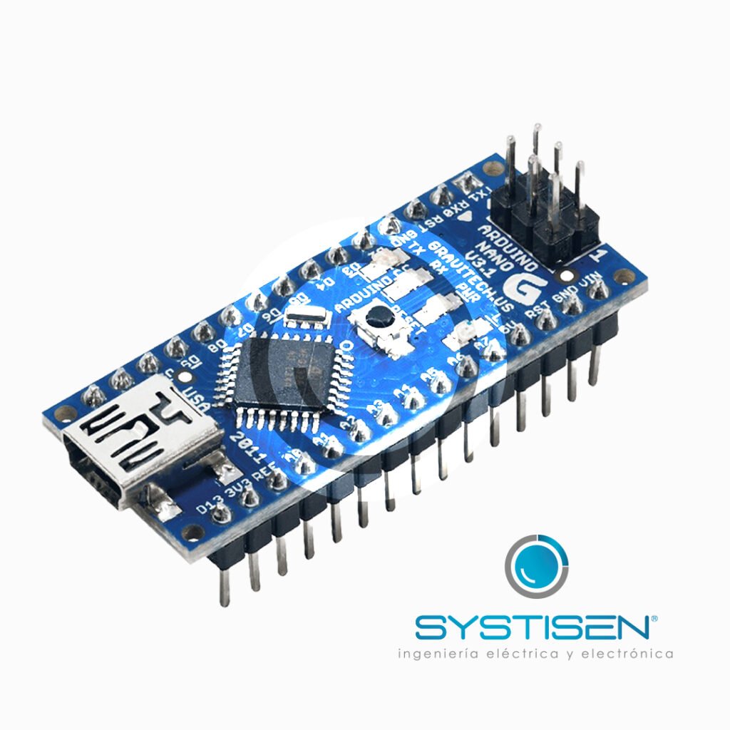Modulo Arduino Usb V3 Arduino Nano V3.0 ATmega328P miniUSB + Módulo Shield - Systisen